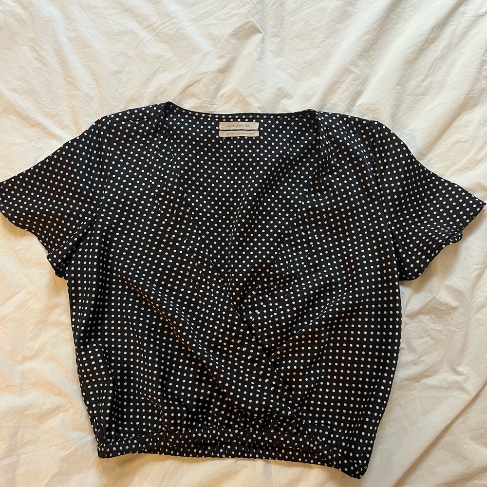 Black and White Polka Dot Women's Top